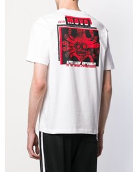 weißes bedrucktes T-Shirt mit einem Rundhalsausschnitt von McQ Alexander McQueen