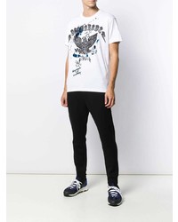 weißes bedrucktes T-Shirt mit einem Rundhalsausschnitt von DSQUARED2