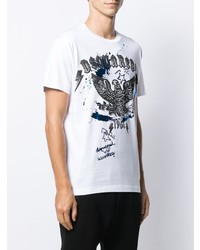 weißes bedrucktes T-Shirt mit einem Rundhalsausschnitt von DSQUARED2