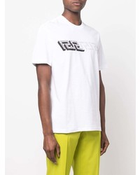 weißes bedrucktes T-Shirt mit einem Rundhalsausschnitt von Versace