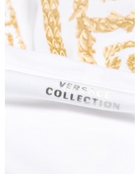 weißes bedrucktes T-Shirt mit einem Rundhalsausschnitt von Versace Collection