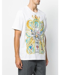 weißes bedrucktes T-Shirt mit einem Rundhalsausschnitt von Versace