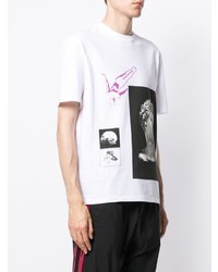 weißes bedrucktes T-Shirt mit einem Rundhalsausschnitt von Lanvin