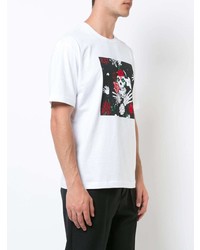 weißes bedrucktes T-Shirt mit einem Rundhalsausschnitt von Rochambeau