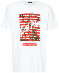 weißes bedrucktes T-Shirt mit einem Rundhalsausschnitt von GUILD PRIME
