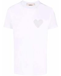 weißes bedrucktes T-Shirt mit einem Rundhalsausschnitt von Haikure