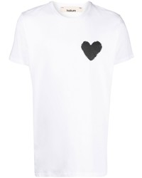 weißes bedrucktes T-Shirt mit einem Rundhalsausschnitt von Haikure