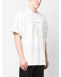 weißes bedrucktes T-Shirt mit einem Rundhalsausschnitt von Han Kjobenhavn