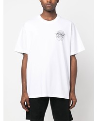 weißes bedrucktes T-Shirt mit einem Rundhalsausschnitt von Off-White