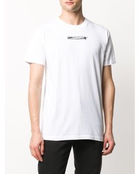 weißes bedrucktes T-Shirt mit einem Rundhalsausschnitt von Off-White