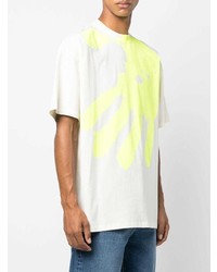 weißes bedrucktes T-Shirt mit einem Rundhalsausschnitt von MSGM