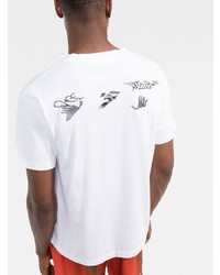 weißes bedrucktes T-Shirt mit einem Rundhalsausschnitt von Off-White