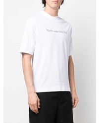 weißes bedrucktes T-Shirt mit einem Rundhalsausschnitt von Off-White