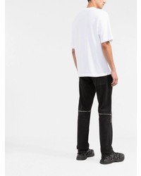 weißes bedrucktes T-Shirt mit einem Rundhalsausschnitt von Off-White