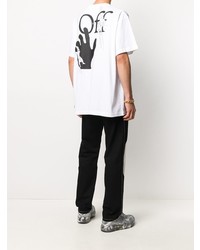 weißes bedrucktes T-Shirt mit einem Rundhalsausschnitt von Off-White