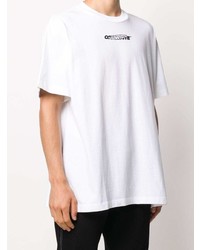 weißes bedrucktes T-Shirt mit einem Rundhalsausschnitt von Off-White