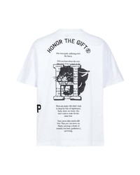 weißes bedrucktes T-Shirt mit einem Rundhalsausschnitt von HONOR THE GIFT