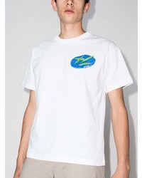 weißes bedrucktes T-Shirt mit einem Rundhalsausschnitt von Jacquemus