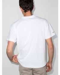 weißes bedrucktes T-Shirt mit einem Rundhalsausschnitt von Jacquemus