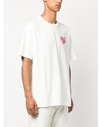 weißes bedrucktes T-Shirt mit einem Rundhalsausschnitt von Kenzo