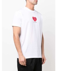 weißes bedrucktes T-Shirt mit einem Rundhalsausschnitt von DSQUARED2