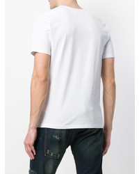 weißes bedrucktes T-Shirt mit einem Rundhalsausschnitt von Gabriele Pasini