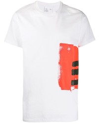 weißes bedrucktes T-Shirt mit einem Rundhalsausschnitt von Helmut Lang