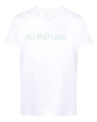 weißes bedrucktes T-Shirt mit einem Rundhalsausschnitt von Helmut Lang