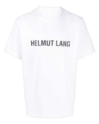 weißes bedrucktes T-Shirt mit einem Rundhalsausschnitt von Helmut Lang