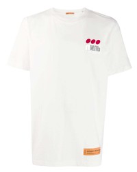 weißes bedrucktes T-Shirt mit einem Rundhalsausschnitt von Heron Preston