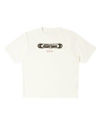 weißes bedrucktes T-Shirt mit einem Rundhalsausschnitt von Heron Preston