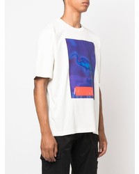 weißes bedrucktes T-Shirt mit einem Rundhalsausschnitt von Heron Preston