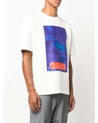 weißes bedrucktes T-Shirt mit einem Rundhalsausschnitt von Heron Preston