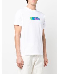 weißes bedrucktes T-Shirt mit einem Rundhalsausschnitt von Off-White