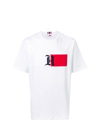 weißes bedrucktes T-Shirt mit einem Rundhalsausschnitt von Hilfiger Collection
