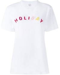 weißes bedrucktes T-Shirt mit einem Rundhalsausschnitt von Holiday