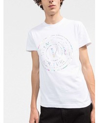 weißes bedrucktes T-Shirt mit einem Rundhalsausschnitt von VERSACE JEANS COUTURE