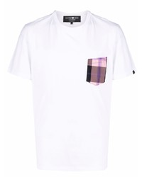 weißes bedrucktes T-Shirt mit einem Rundhalsausschnitt von Hydrogen