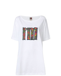 weißes bedrucktes T-Shirt mit einem Rundhalsausschnitt von I'M Isola Marras
