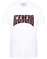 weißes bedrucktes T-Shirt mit einem Rundhalsausschnitt von Iceberg