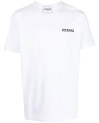 weißes bedrucktes T-Shirt mit einem Rundhalsausschnitt von Iceberg