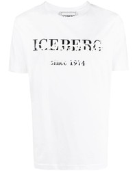 weißes bedrucktes T-Shirt mit einem Rundhalsausschnitt von Iceberg