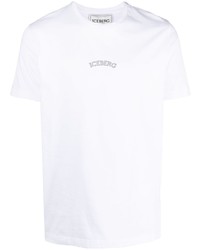 weißes bedrucktes T-Shirt mit einem Rundhalsausschnitt von Iceberg