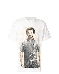 weißes bedrucktes T-Shirt mit einem Rundhalsausschnitt von Ih Nom Uh Nit