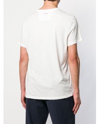 weißes bedrucktes T-Shirt mit einem Rundhalsausschnitt von John Varvatos Star USA
