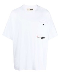 weißes bedrucktes T-Shirt mit einem Rundhalsausschnitt von Incotex
