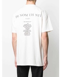 weißes bedrucktes T-Shirt mit einem Rundhalsausschnitt von Ih Nom Uh Nit