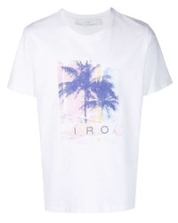 weißes bedrucktes T-Shirt mit einem Rundhalsausschnitt von IRO