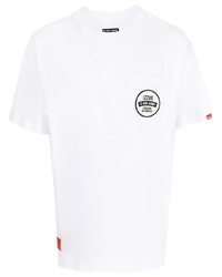 weißes bedrucktes T-Shirt mit einem Rundhalsausschnitt von Izzue