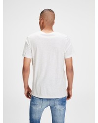 weißes bedrucktes T-Shirt mit einem Rundhalsausschnitt von Jack & Jones